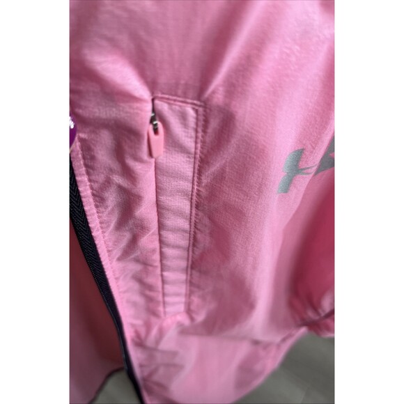 Under Armour Lightweight Windbreaker Rain Jacket Full Zip Pink Size Small - Picture 6 of 11